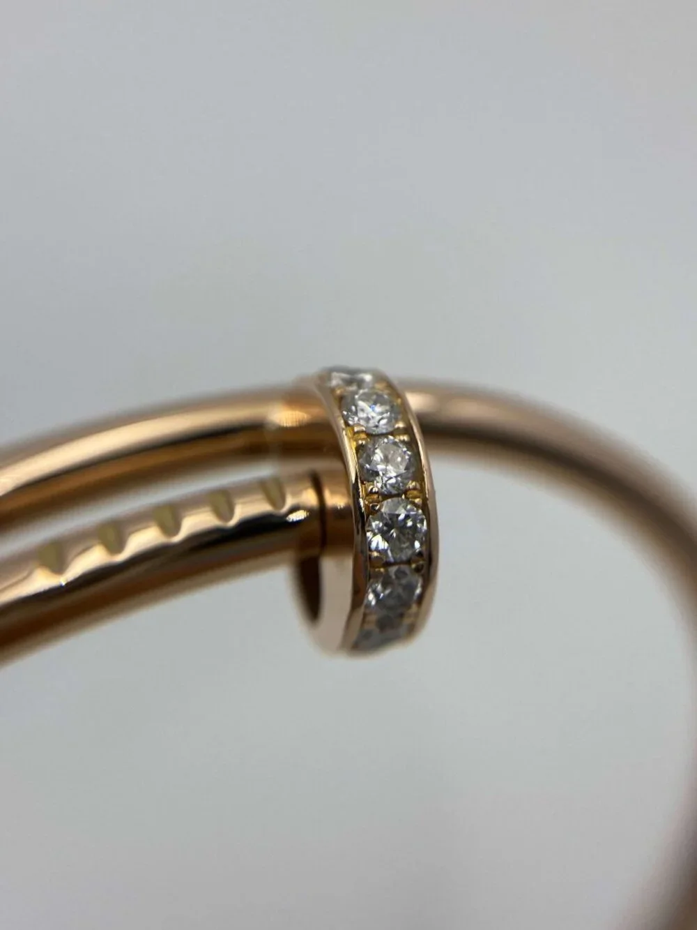 Cartier Juste un Clou Bracelet Classic 18K Rose Gold Diamonds Size 16